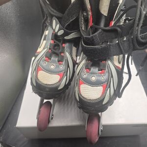 Stylish Kids Roller Skates‎ with Black and Red Design